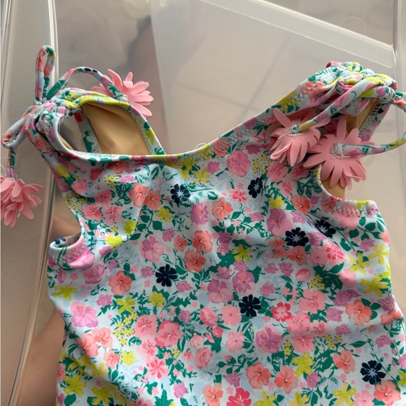 Shade Critters Floral One-Piece Swimsuit with Pink Flower Accents - Picture 5 of 7